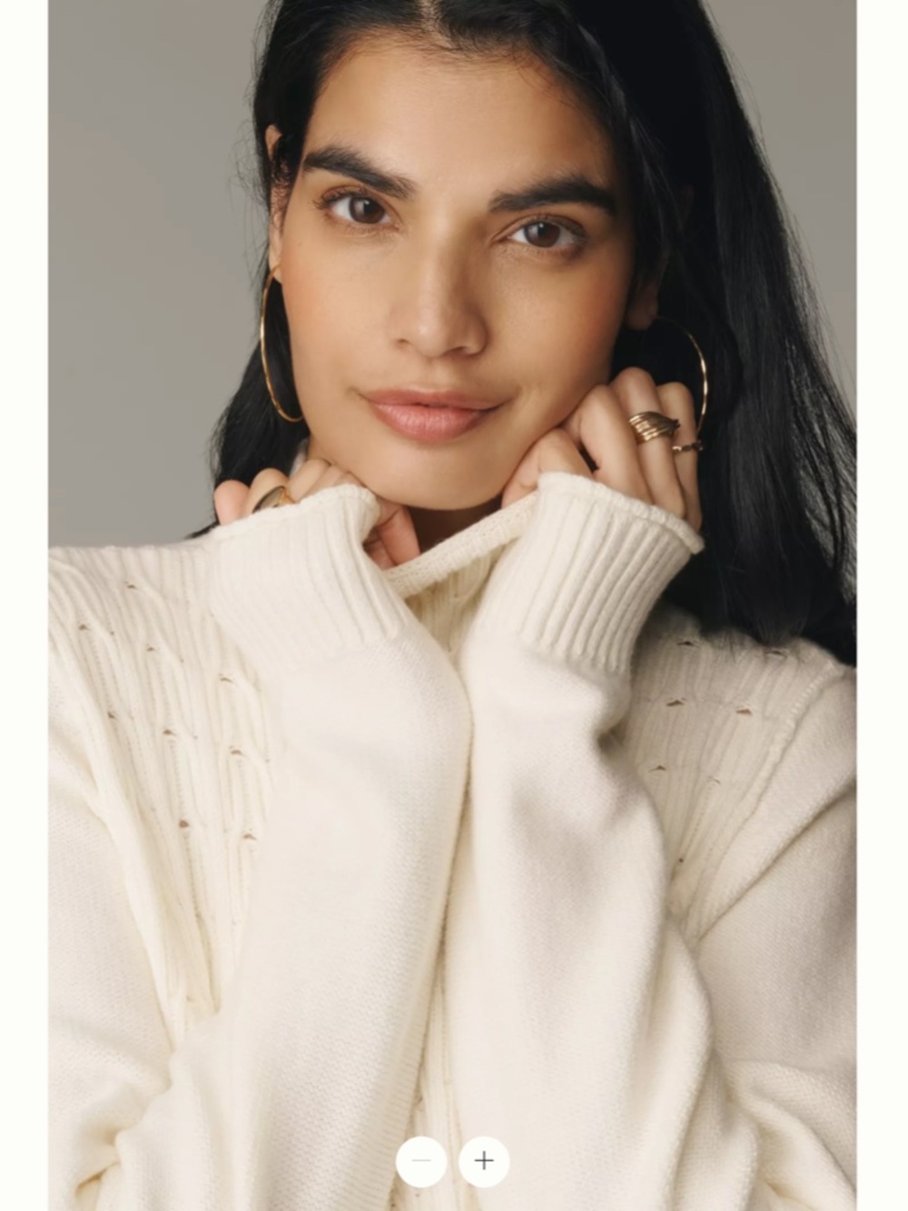 Anthropologie Pilcro Mock-Neck Cable-Knit Long Swing Sweater - Picture 4 of 4